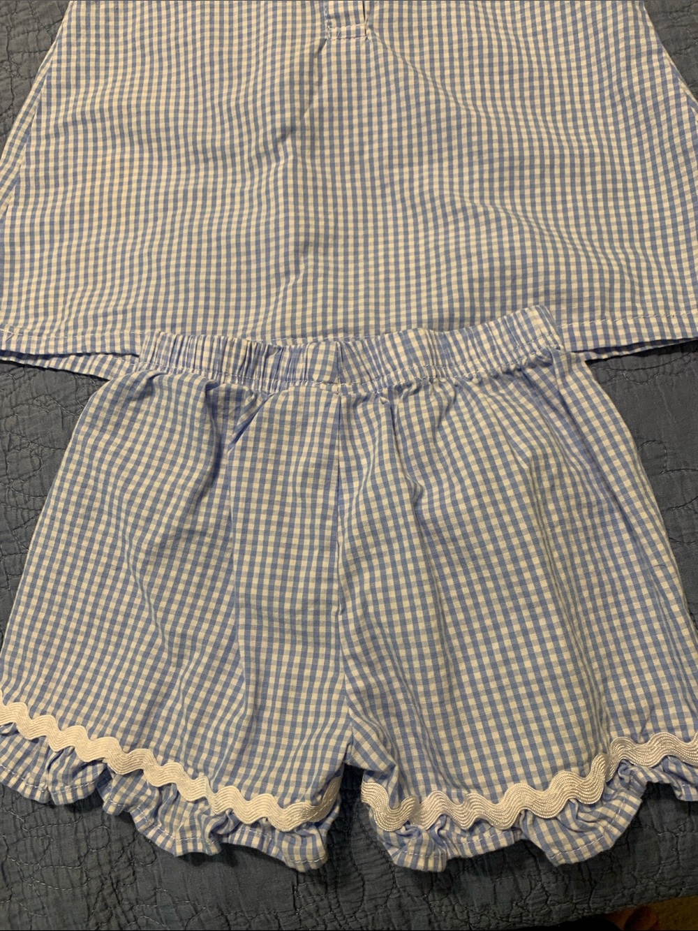 Stitchy Fish back to school set! Blue Gingham Ruffle - Picture 6 of 6